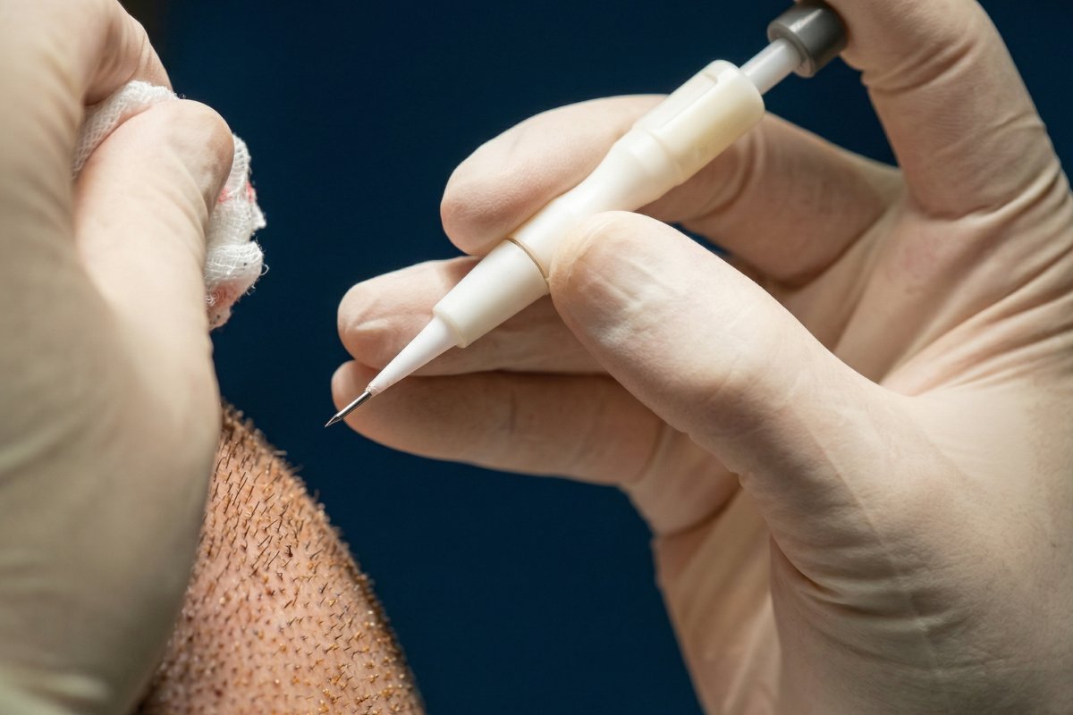 Caneta Choi para transplante capilar DHI — Balneário Hair Institute